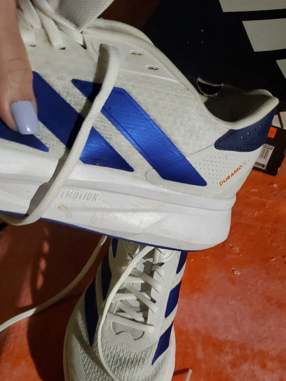 adidas Men’s White and Blue Athletic Sneakers